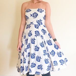 J. Crew Fish Strapless Convertible 3-in-1 dress